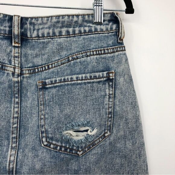 Pacsun Womens Denim Mini Skirt Destructed Size 26 - Picture 5 of 7